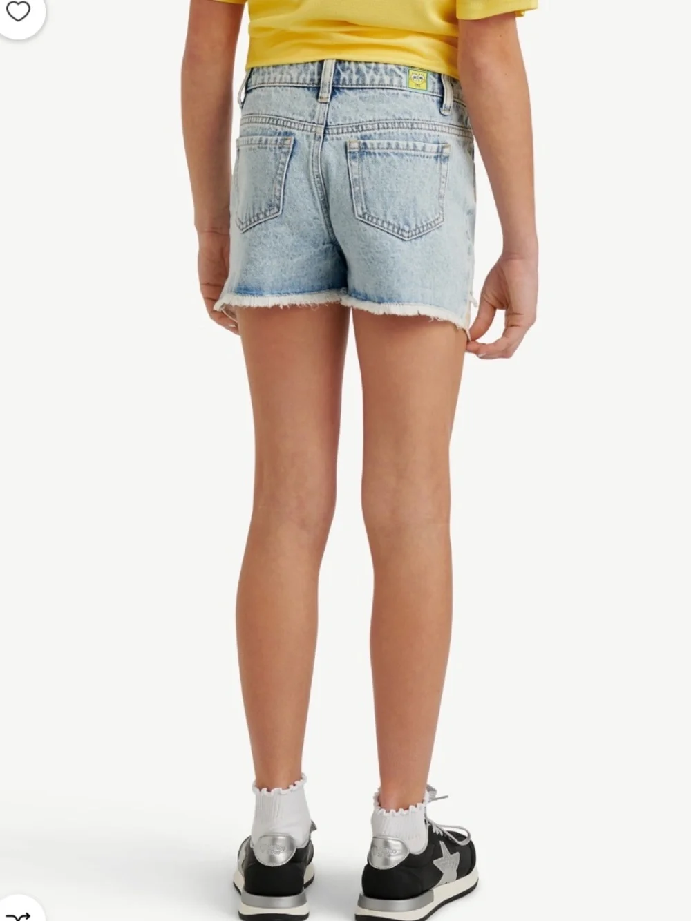 SpongeBob Girls Justice Light Wash Blue Denim Sequin Shorts Size 8 NWT